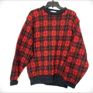 Vintage Agenda Tartan Plaid Shetland Wool Sweater